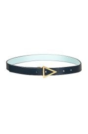 Bottega Veneta Reversible Triangle Leather Belt in Deep Blue Pale Blue Gold FWRD at FWRD