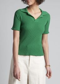 Bottega Veneta Ribbed Polo Cotton Sweater - at Bergdorf Goodman