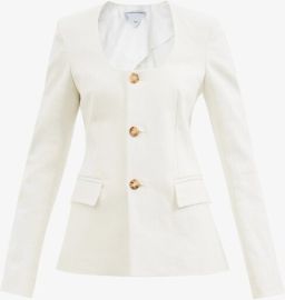 Bottega Veneta Scoop neck Linen blend Jacket at Matches