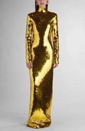 Bottega Veneta Sequin Long Sleeve Knit Gown at Nordstrom