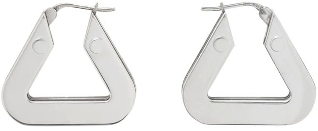 Bottega Veneta Silver Thick Triangle Hoop Earrings at ssense