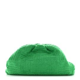 Bottega Veneta Sponge Fabric The Pouch Clutch Grass 1547896 FASHIONPHILE at Fashionphile