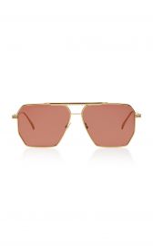 Bottega Veneta Square-Frame Aviator Metal Sunglasses at Moda Operandi