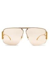 Bottega Veneta Triangle Pilot Sunglasses In Shiny Gold at Revolve