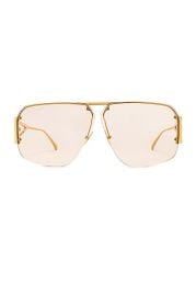 Bottega Veneta Triangle Pilot Sunglasses in Shiny Gold FWRD at FWRD