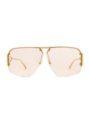 Bottega Veneta Triangle Pilot Sunglasses in Shiny Gold FWRD at FWRD