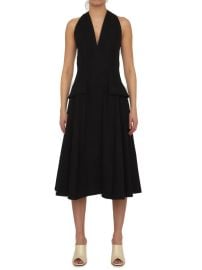 Bottega Veneta V Neck Sleeveless Midi Dress at Cettire