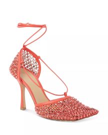 Bottega Veneta Womens Stretch Embellished Ankle Strap High Heel Pumps Bloomingdales at Bloomingdales