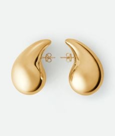 Bottega Veneta Womenx27s Large Drop Earrings in Yellow gold Shop online now at Bottega Veneta