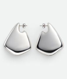 Bottega Veneta Womenx27s Large Fin Earrings in Silver Shop online now at Bottega Veneta