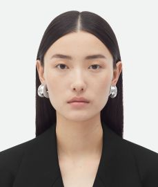 Bottega Veneta Womenx27s Large H Beam Earrings in Silver Shop online now at Bottega Veneta