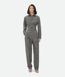 Bottega Veneta Womenx27s Melange Viscose And Silk Trousers in Browngreywhite Shop online now at Bottega Veneta