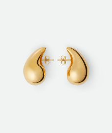 Bottega Veneta Womenx27s Small Drop Earrings in Yellow gold Shop online now at Bottega Veneta