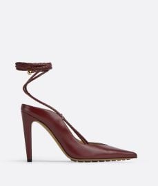 Bottega Veneta Womenx27s Spritz Strap Pump in Cherry Shop online now at Bottega Veneta