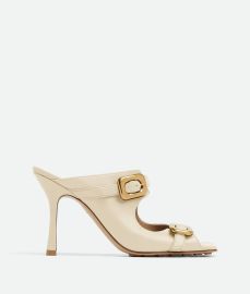 Bottega Veneta Womenx27s Stretch Buckle Mule Sandal in Sea salt Shop online now at Bottega Veneta