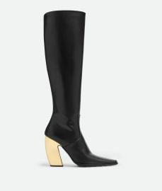 Bottega Veneta Womenx27s Tex Boot in Blackgold Shop online now at Bottega Veneta