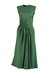 Bottle Green Pina Midi Dress by Edeline Lee at Edeline Lee