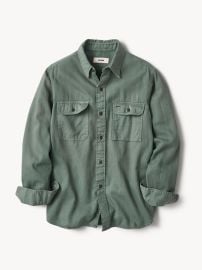 Bottle Green Venice Wash Hemp HBT Soft Pack Station Shirt Buck Mason at Buck Mason
