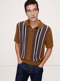 Bouclé Stripe Sweater Polo at Banana Republic
