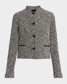 Boucle Jersey Single-Breasted Jacket at Neiman Marcus