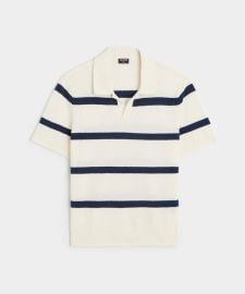 Boucle Stripe Polo in Bisque - Todd Snyder at Todd Snyder