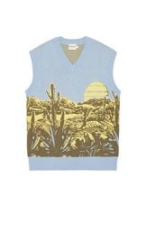 Bound Desert Vneck Knit Vest In Blue at Revolve
