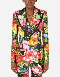 Bouquet-print Mikado Turlington jacket in Multicolor for Women  DolceampGabbana at Dolce & Gabbana