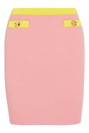 Boutique Moschino  Two-tone ribbed cotton mini skirt at Net A Porter