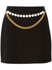 Boutique Moschino Chain And Faux Pearl Embellished Skirt - Wellens Women at Farfetch