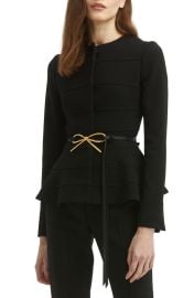 Bow Belt Virgin Wool Blend Peplum Jacket at Nordstrom