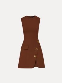 Bow Button Split Skirt Dress at Oscar de la Renta