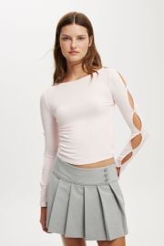 Bow Detail Long Sleeve Top at Cotton On