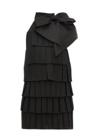 Bow-Embellished Pleated-Mesh Mini Dress by Balmain at Matches