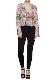 Bow Front Floral Print Woven Blouse at Nordstrom Rack