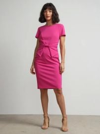 Bow Front Peplum Sheath Dress Magic Crepe at New York & Company