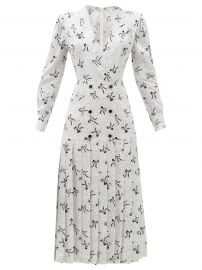 Bow and dot-print pleated-skirt silk dress at Matches