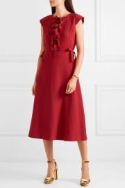 Bow-detailed crepe midi dress at Net A Porter