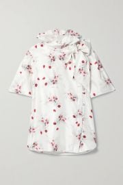 Bow-detailed floral-print silk-twill blouse at Net a Porter