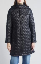 Box Quilt Hooded Coat at Nordstrom