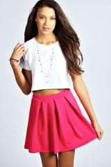 Box pleated skirt at Boohoo