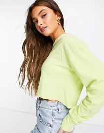 Boxy Cropped Top with Thumbhole by ASOS at ASOS