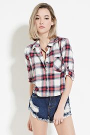 Boxy Plaid Shirt  Forever 21 - 2000170963 at Forever 21