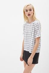 Boxy windowpane top at Forever 21