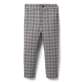 Boy Connor Navy Plaid Plaid Tapered Jogger  by Janie and Jack at Janie and Jack