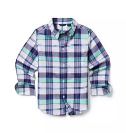 Boy Dark Blue Plaid The Madras Plaid Shirt by Janie and Jack at Janie and Jack