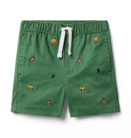 Boy Dark Green Camp Icon Twill Pull-On Short by Janie and Jack at Janie and Jack