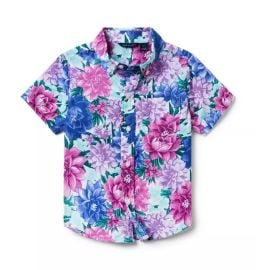 Boy Light Violet Floral Floral Poplin Shirt by Janie and Jack at Janie and Jack