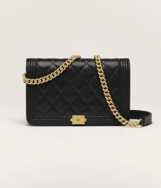 Boy chanel wallet on chain - Grained shiny calfskin amp gold-tone metal black Fashion CHANEL at Chanel