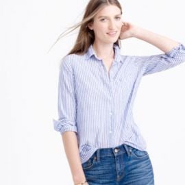 Boy shirt in blue skinny stripe at J. Crew