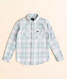 Boys - RVCA That39ll Work Flannel Shirt - Boy39s Shirts in Silver Bleach Buckle at Buckle